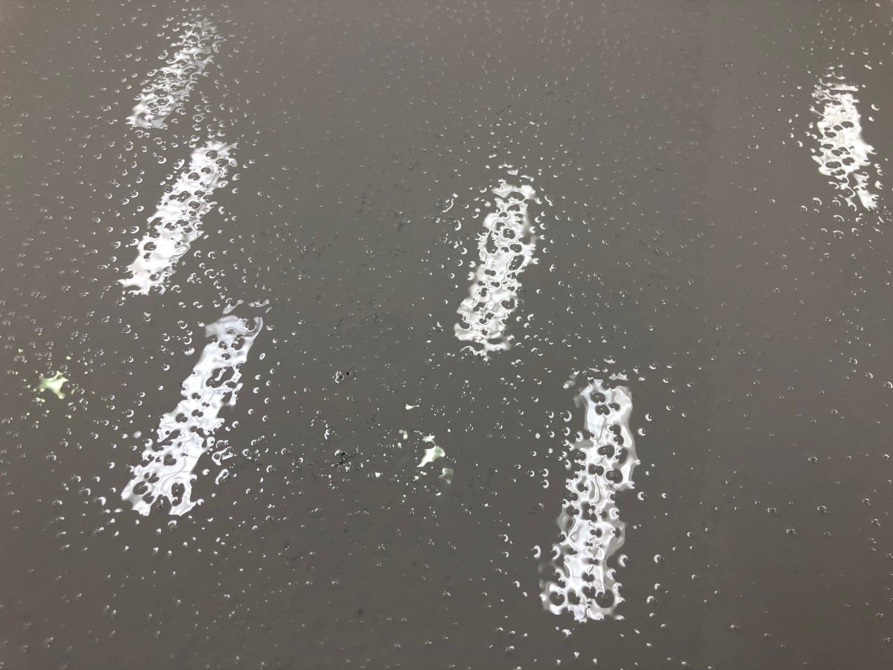 concrete crack with screwdriver  inserted