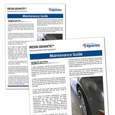 The maintenance guides for two different systems manufactured by Real World Epoxies.